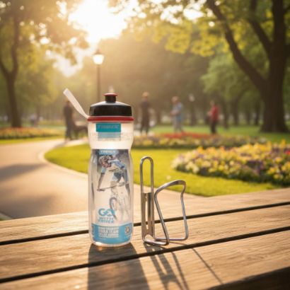 صورة زجاجة ماء مع قاعدة المنيوم انيقة